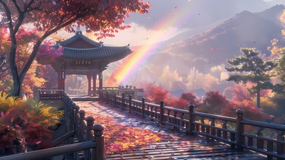 dreamy-rainbow-countryside-bridge-to-a-quiet-pagoda-sanctuary-backiee-5K.jpg