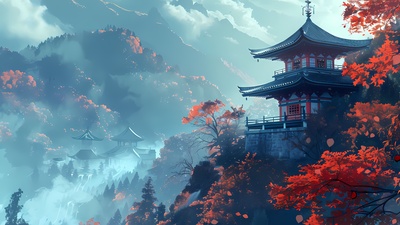 misty-mountain-pagoda-in-autumn-anime-landscape-backiee-5K.jpg